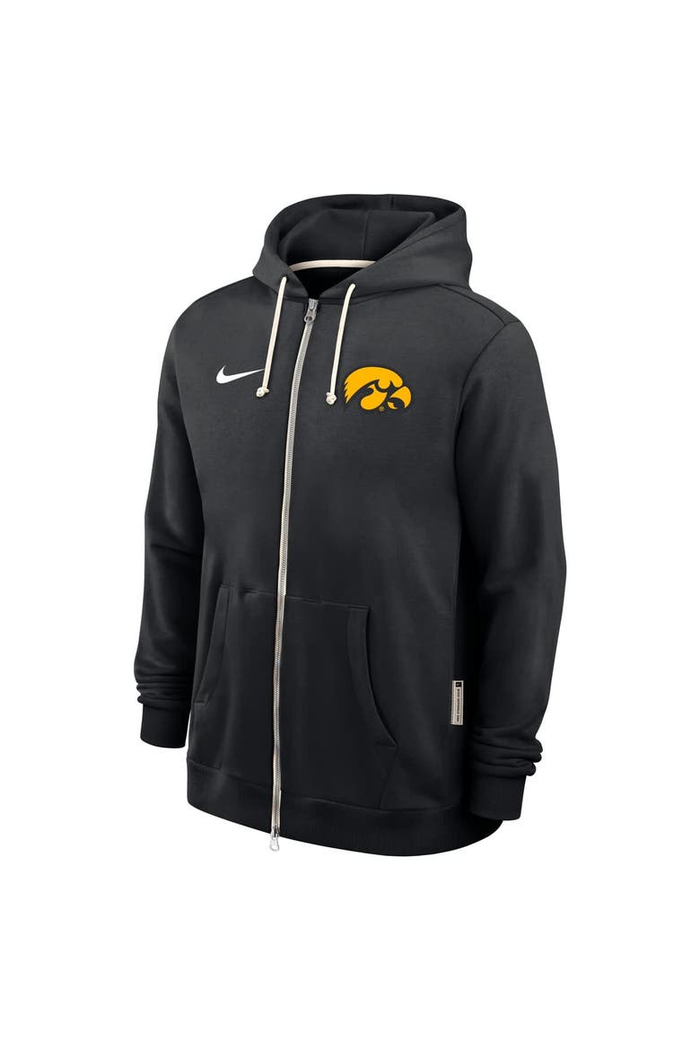 Men's Nike Black Iowa Hawkeyes 2025 Sideline Standard Issue Dri-FIT Full-Zip Hoodie, Alternate, color, Black