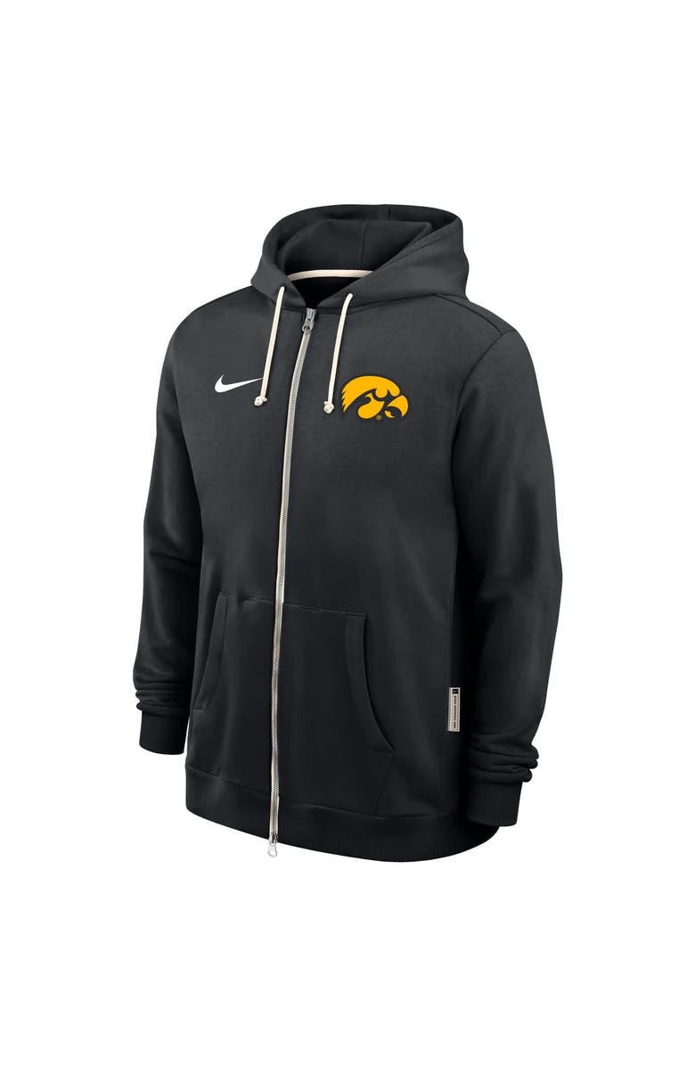 Nike Men's Nike Black Iowa Hawkeyes 2025 Sideline Standard Issue Dri-FIT Full-Zip Hoodie, Alternate, color, Black
