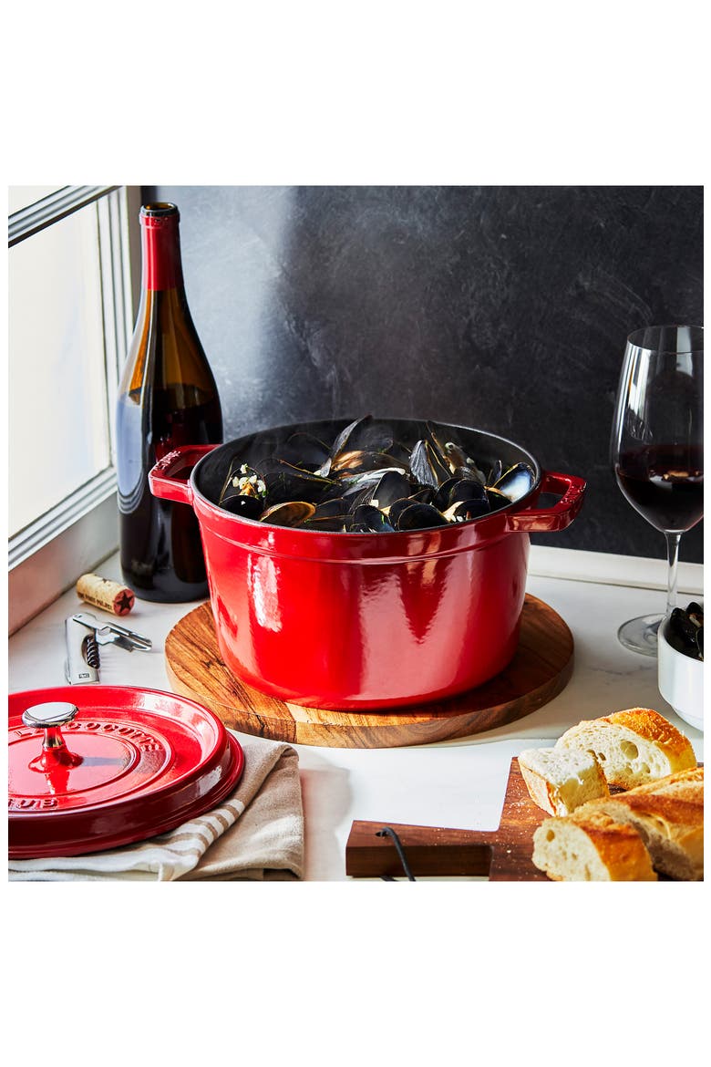 5-Quart Enameled Deep Cast Iron Dutch Oven, Alternate, color, CHERRY