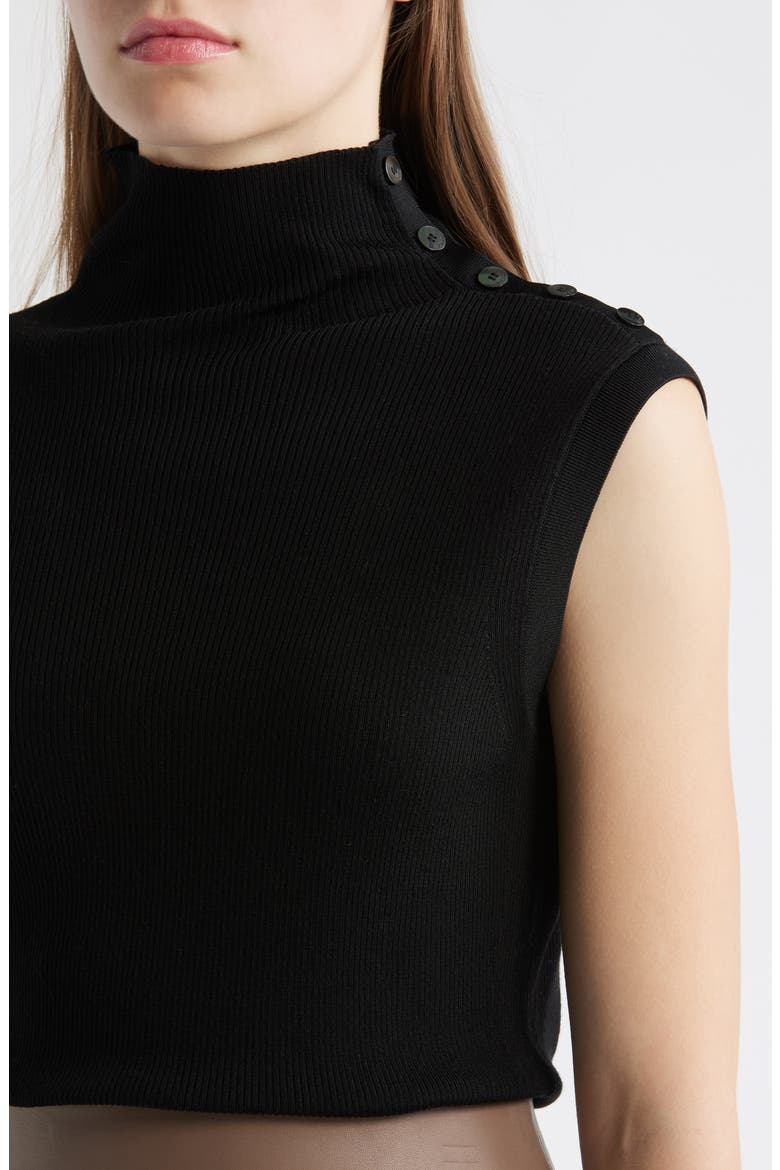 Fermesi Sleeveless Mock Neck Sweater, Alternate, color, BLK