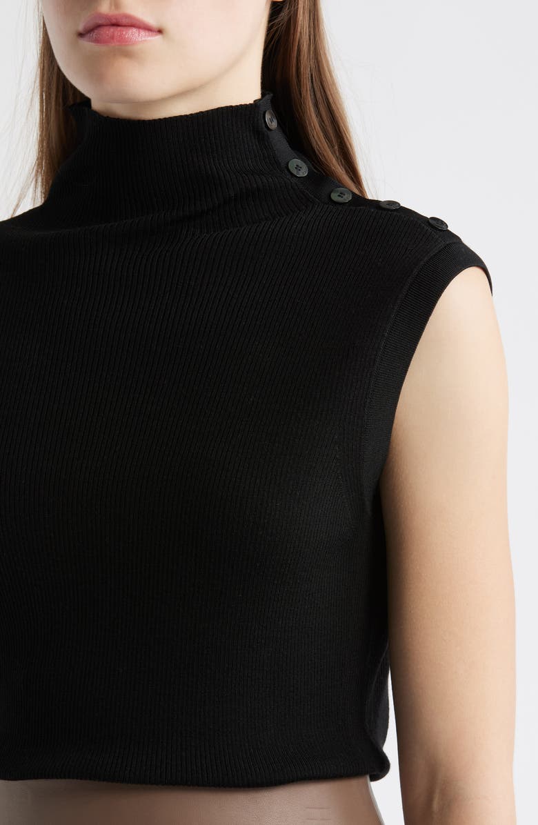 BOSS Fermesi Sleeveless Mock Neck Sweater, Alternate, color, Black