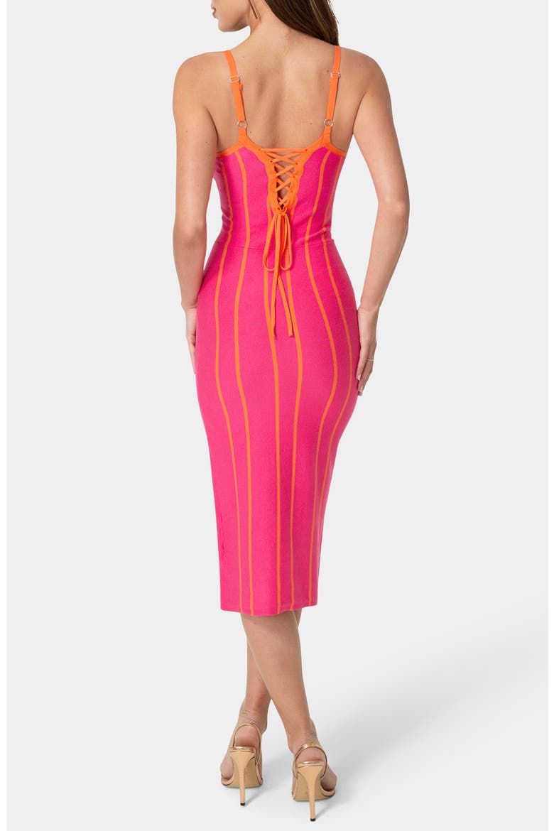 Stripe Sleeveless Body-Con Dress, Alternate, color, PINK/ORANGE
