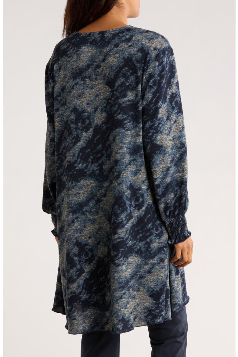 Long Sleeve Hacci Tunic Top, Alternate, color, BLUE