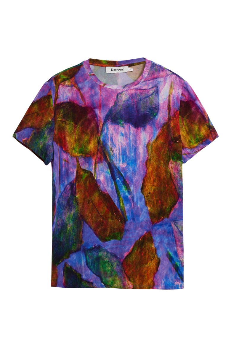 Abstract Print T-Shirt, Alternate, color, LAVENDER MULTI