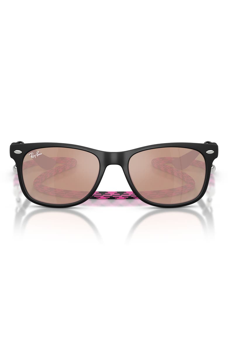 Ray-Ban Kids' Junior Wayfarer 50mm Gradient Square Sunglasses, Main, color, Rubber Black/ Rose