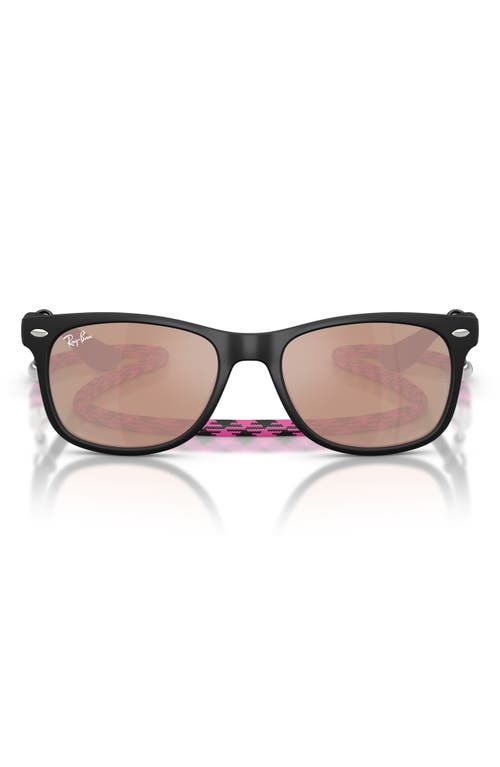 Ray Ban Ray-ban Kids' Junior Wayfarer 50mm Gradient Square Sunglasses In Rubber Black/rose