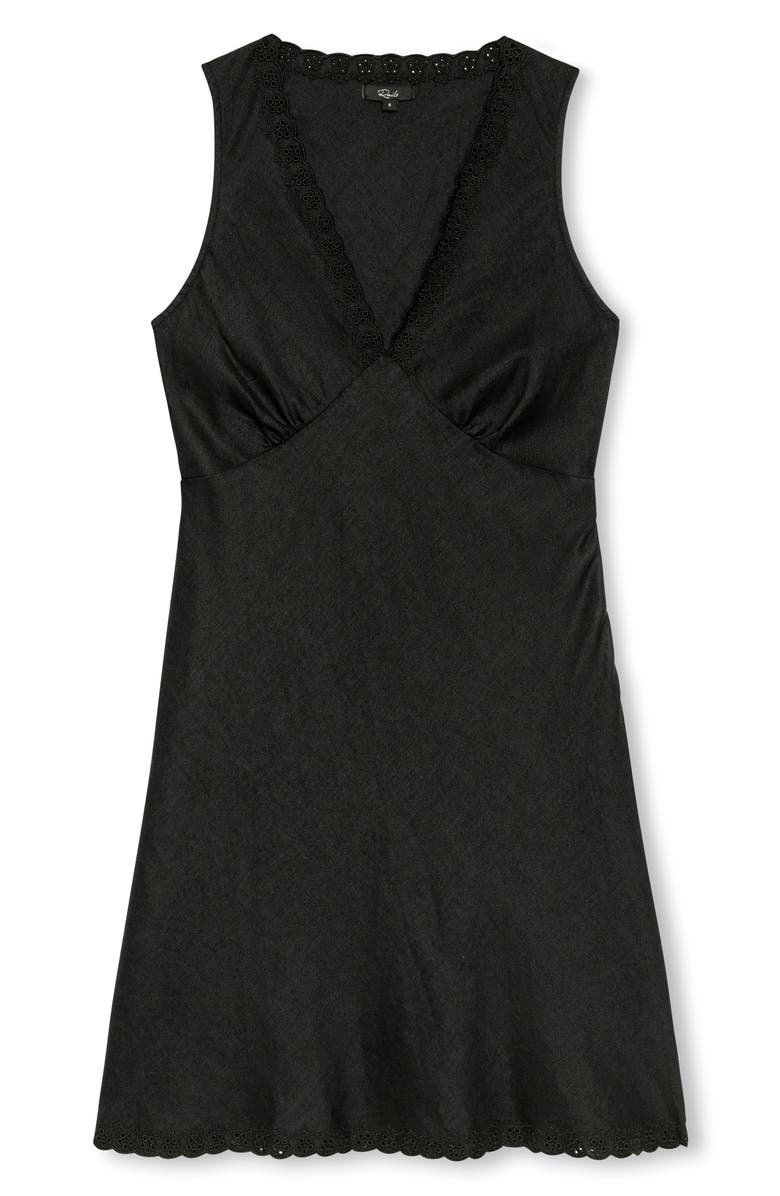 Rails Bex Embroidered Detail Linen Dress, Alternate, color, Black Linen