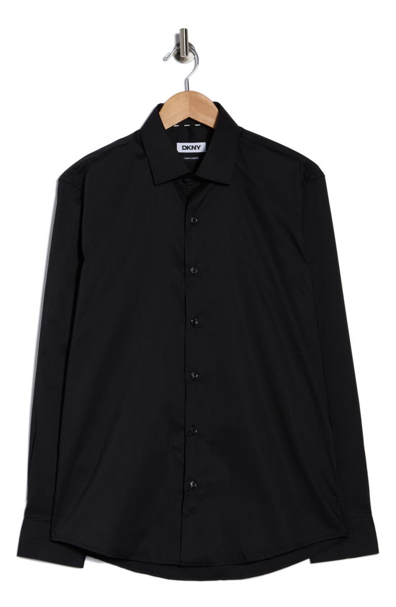 DKNY Slim Fit Stretch Dress Shirt, Alternate, color, Black
