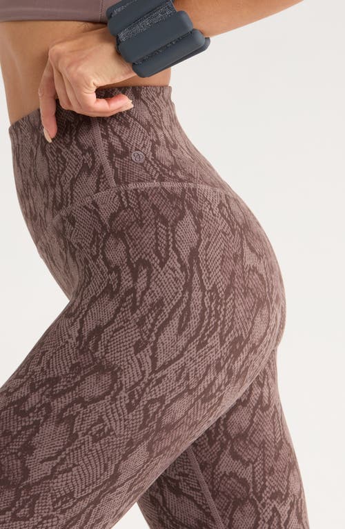 Zella Studio Luxe Print High Waist 7/8 Leggings In Brown