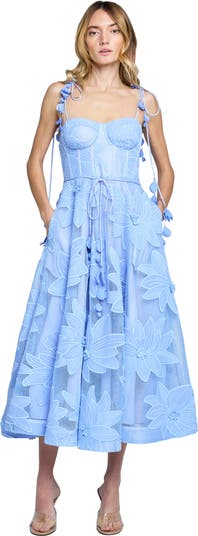 Emilia Bustier Lace Midi Cocktail Dress