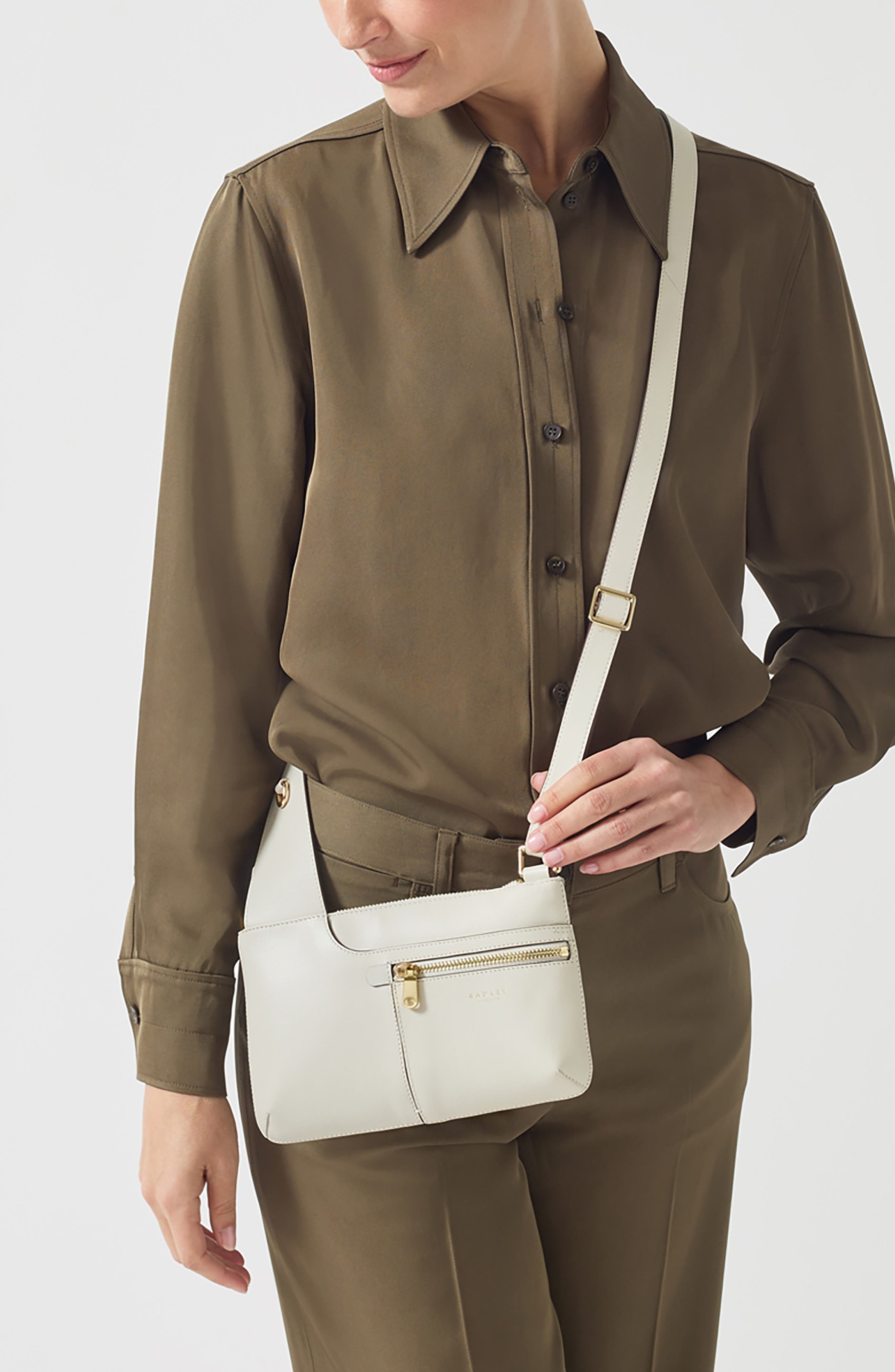 Radley Pockets Icon Leather Crossbody Bag, Alternate, color, Chalk