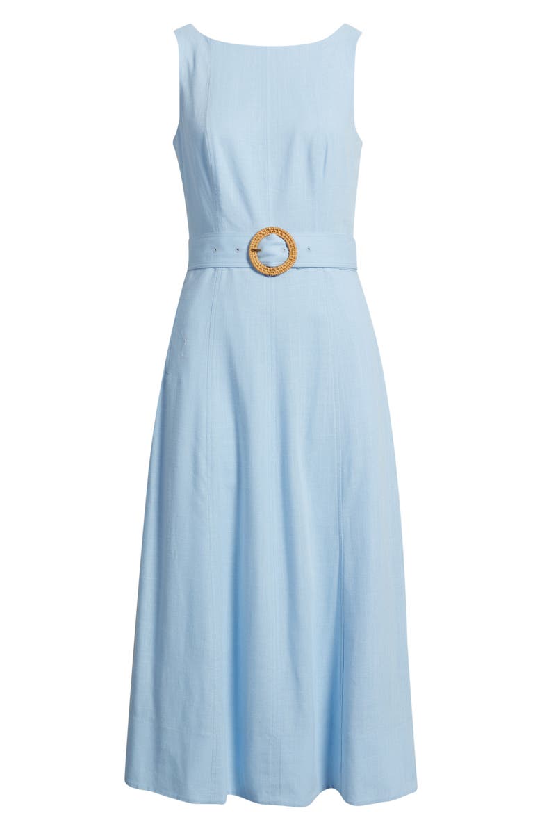 Eliza J Sleeveless Midi Dress, Alternate, color, Chambray Blue