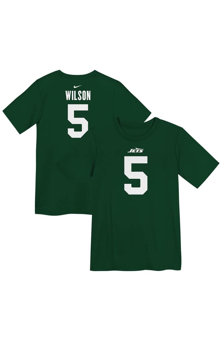 Nike Preschool Nike Garrett Wilson Green New York Jets Player Name & Number T-Shirt, Alternate, color, Green