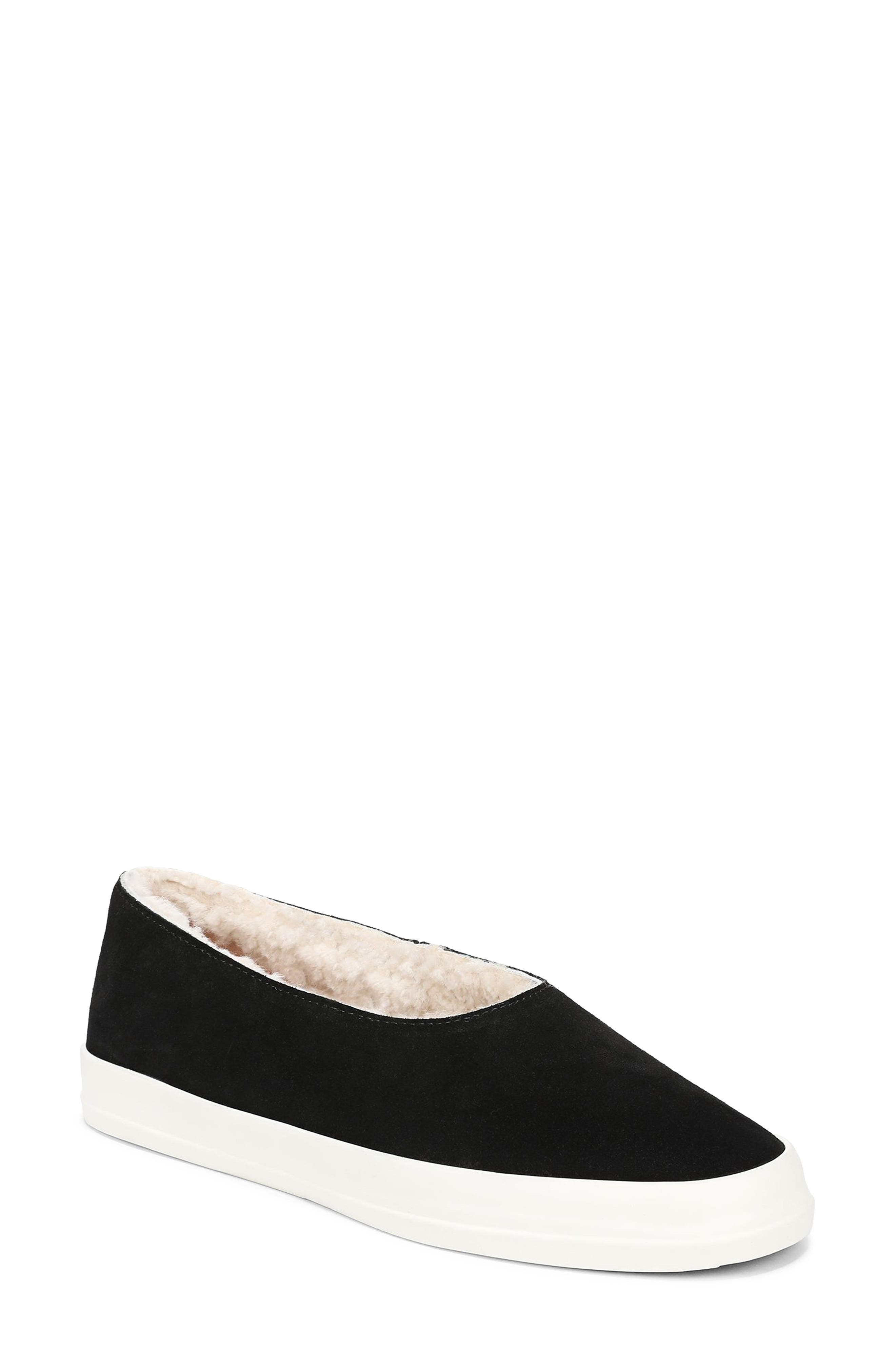 Favorite Daughter Iris Genuine Shearling Lined Slip-On Sneaker, Main, color, Black