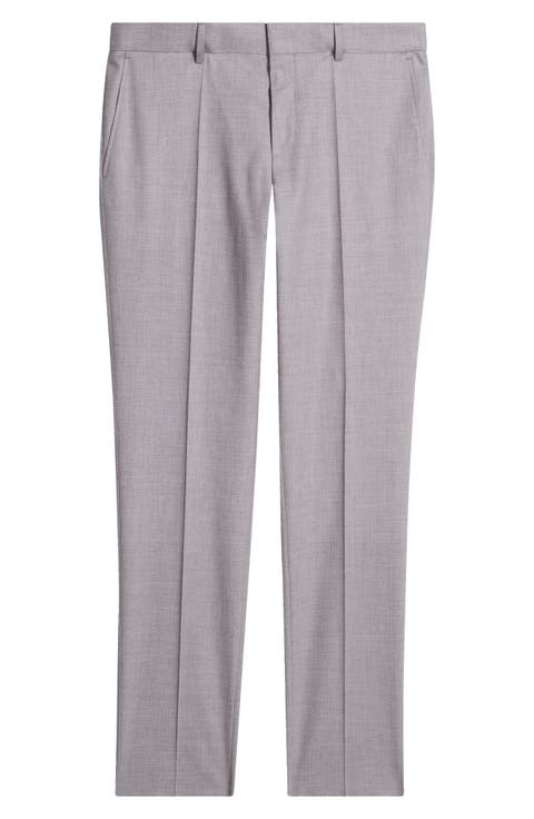 Genius Slim Fit Wool Blend Mélange Dress Pants