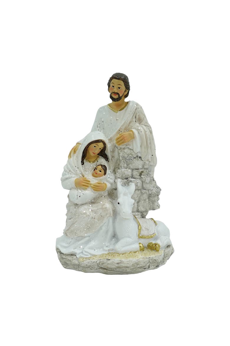 Resin Sparkle Nativity Figurine with Donkey Colorful Christmas, Main, color, Multicolored