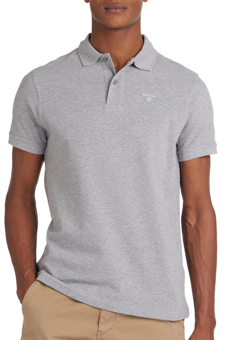 Solid Piqué Sports Polo, Main, color, GREY