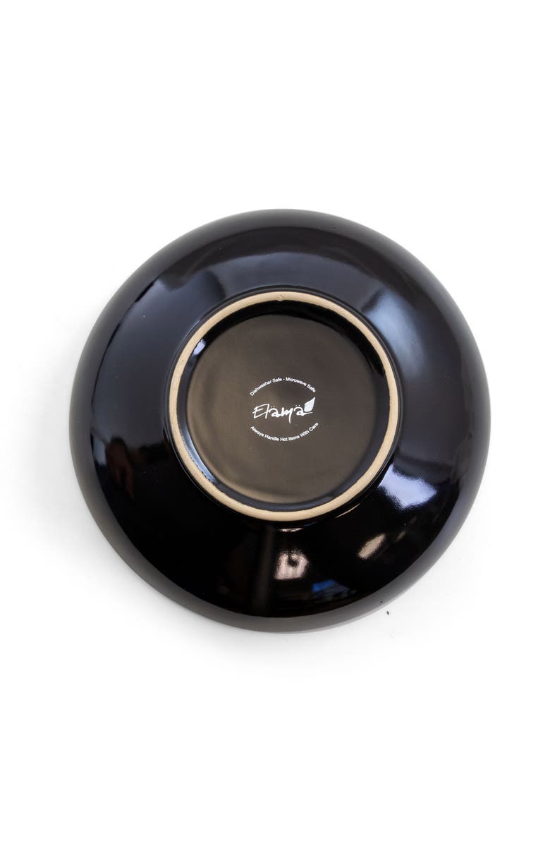 Elama Midnight Beach 16 Piece Dinnerware Set, Alternate, color, Black