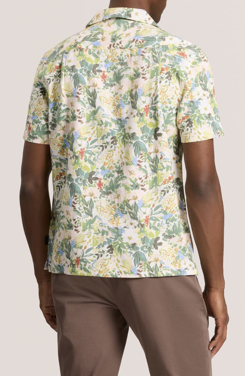 Ted Baker Floral Short Sleeve Button-Up Shirt, Alternate, color, 