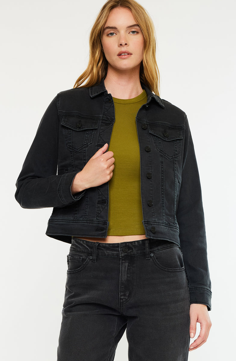 KanCan Drea Denim Jacket, Alternate, color, Dark Gray