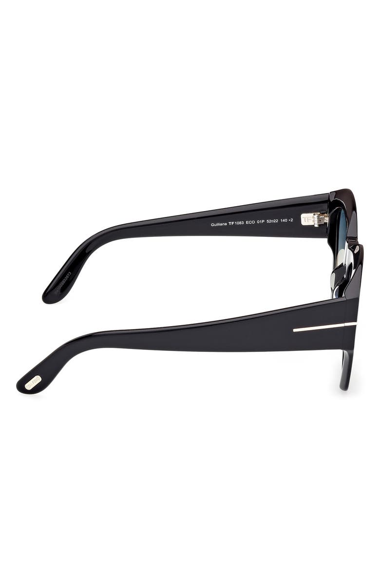 TOM FORD Guilliana 52mm Gradient Geometric Sunglasses, Alternate, color, Black/ Grad Turquoise To Sand