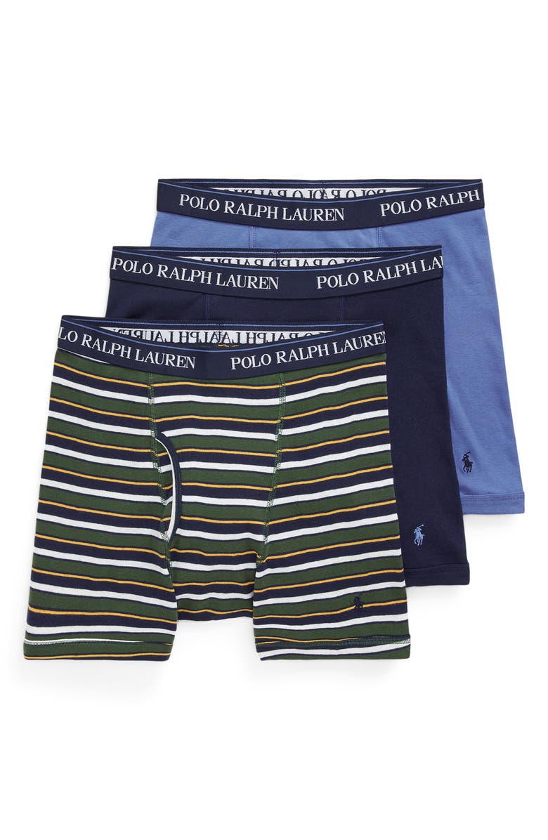 Polo Ralph Lauren Assorted 3-Pack Classic Cotton Boxer Briefs, Main, color, 