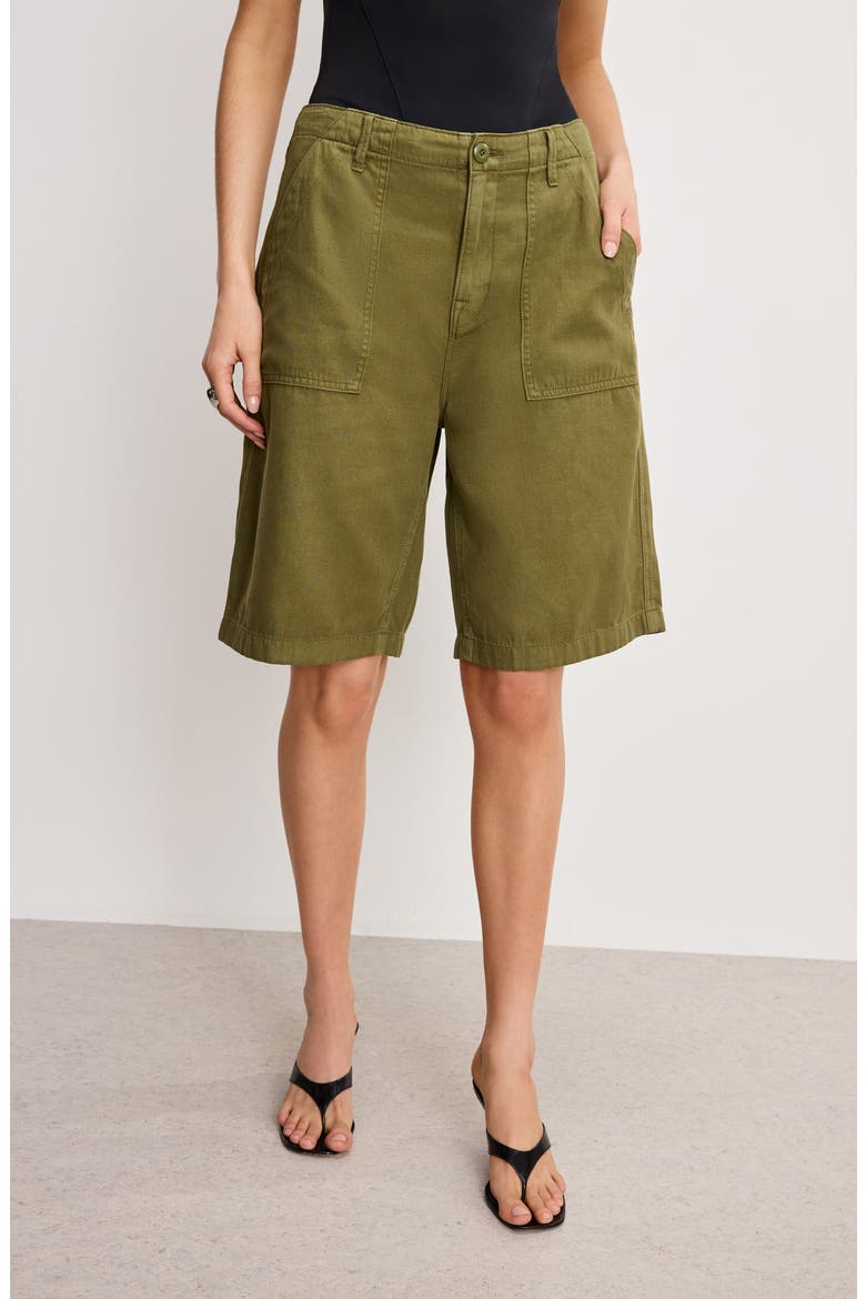 Lite Cotton Blend Bermuda Shorts, Alternate, color, MARTINI OLIVE002