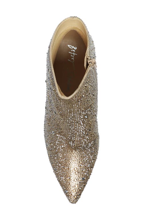 Shop Betsey Johnson Cady Crystal Pavé Bootie In Light Gold
