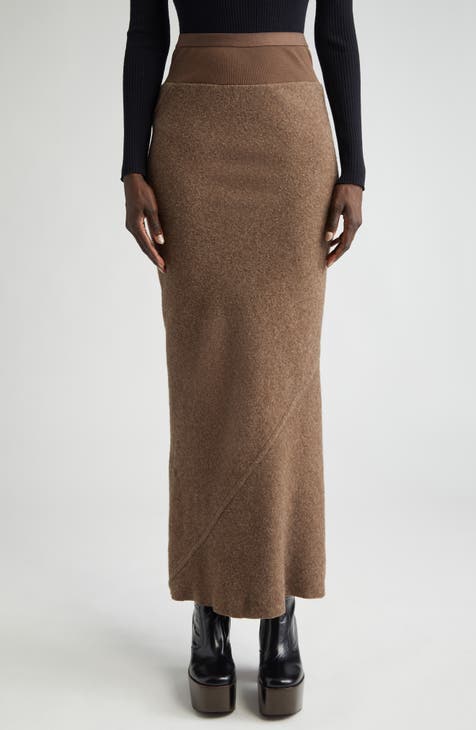 A line swing maxi plaid wool skirt 4678