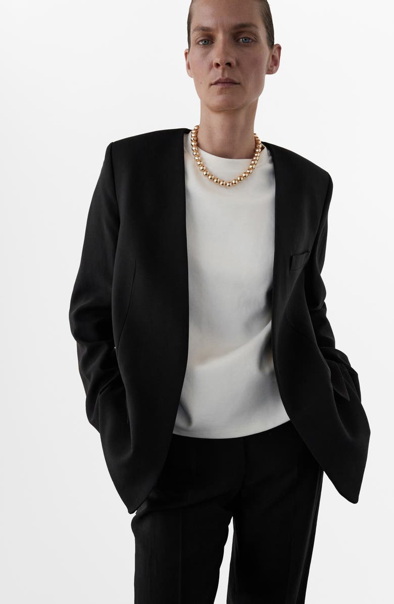 MANGO Selection Pleat Front Straight Leg Pants, Alternate, color, Black