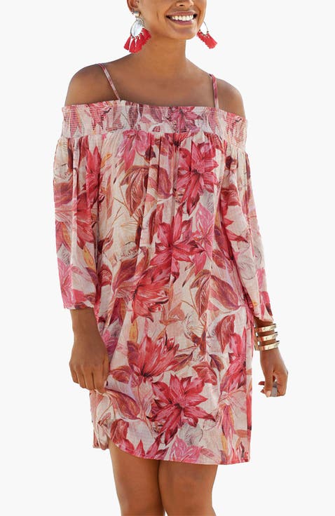 Women's Off The Shoulder Patterned Dress