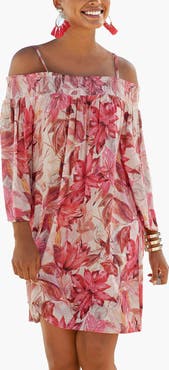 LASCANA Women's Off The Shoulder Patterned Dress