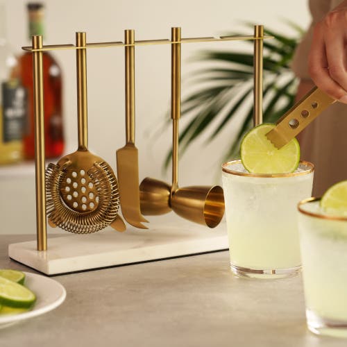 Twine Marble Bar Tool Set In Gold