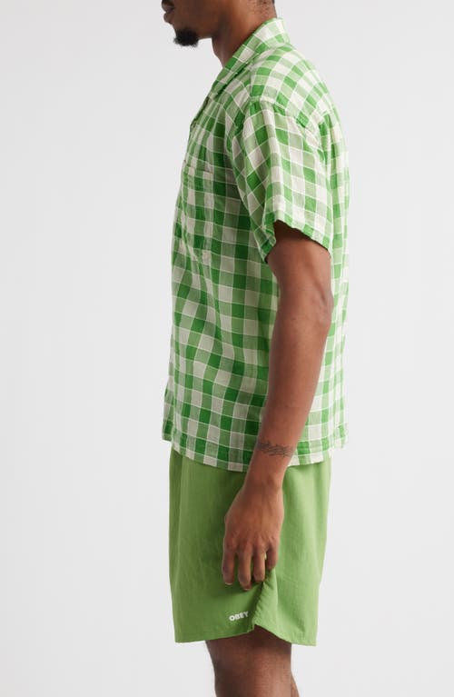 Obey Weldon Check Short Sleeve Cotton Button-up Shirt