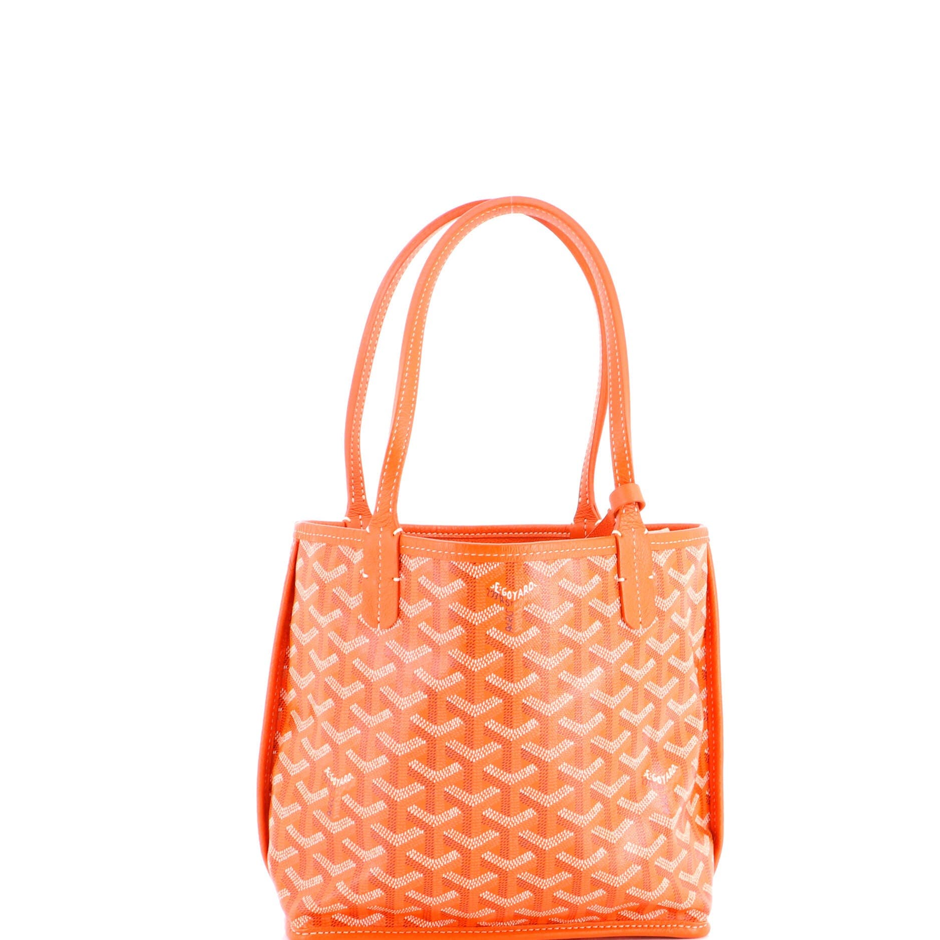 Pre-Owned Goyard Anjou Reversible Tote Coated Canvas Mini, Alternate, color, Orange