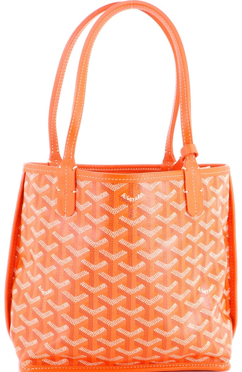Pre-Owned Goyard Anjou Reversible Tote Coated Canvas Mini, Alternate, color, Orange