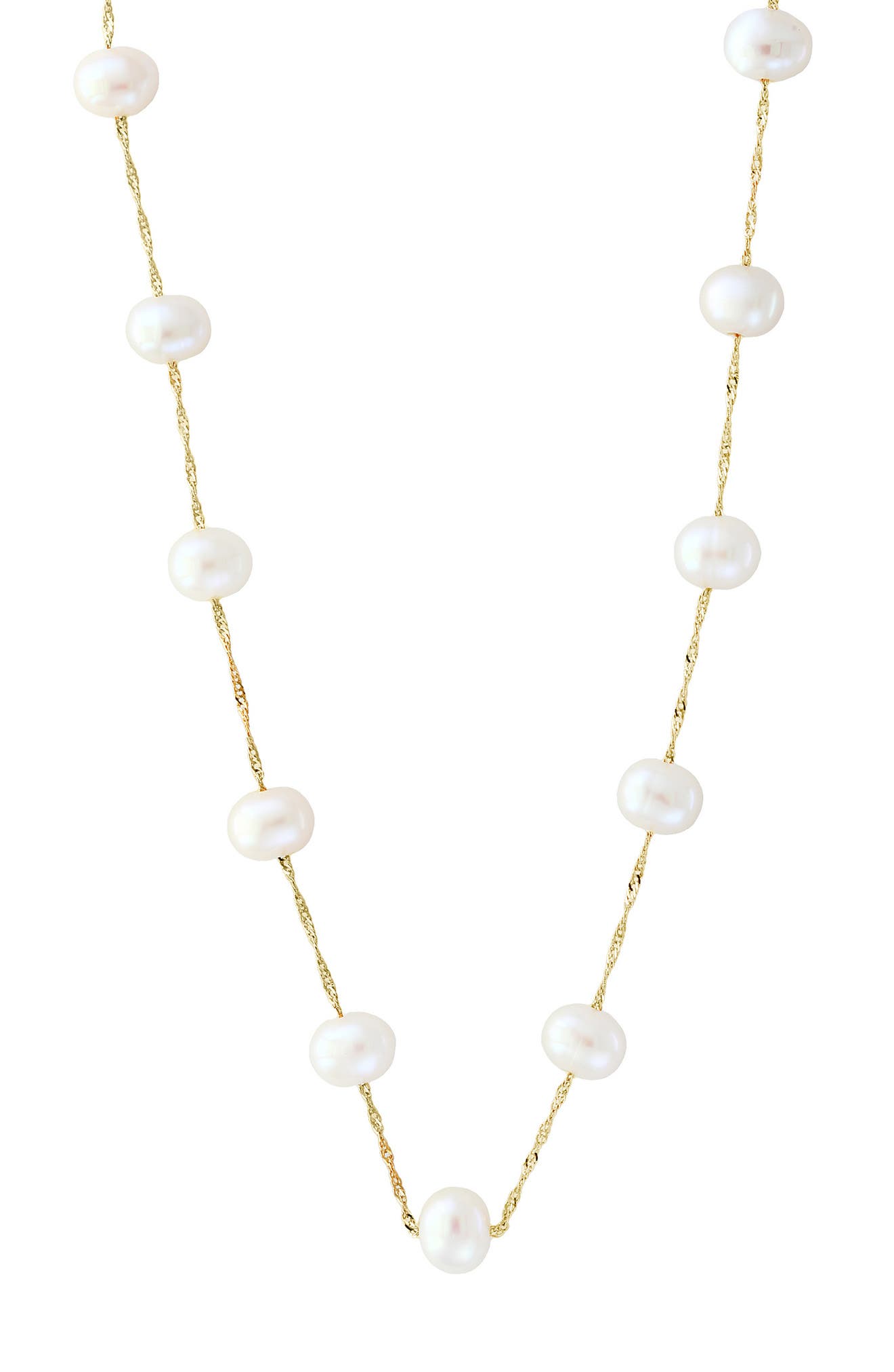 EFFY 14K Yellow Gold Freshwater Pearl Station Necklace