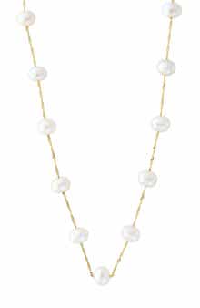 EFFY 14K Yellow Gold Freshwater Pearl Station Necklace