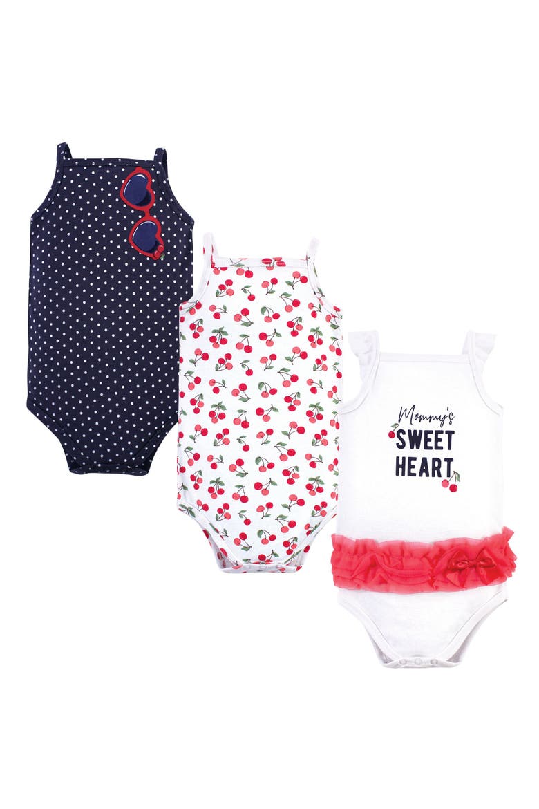 3Pk Sleeveless Bodysuits, Main, color, Cherries