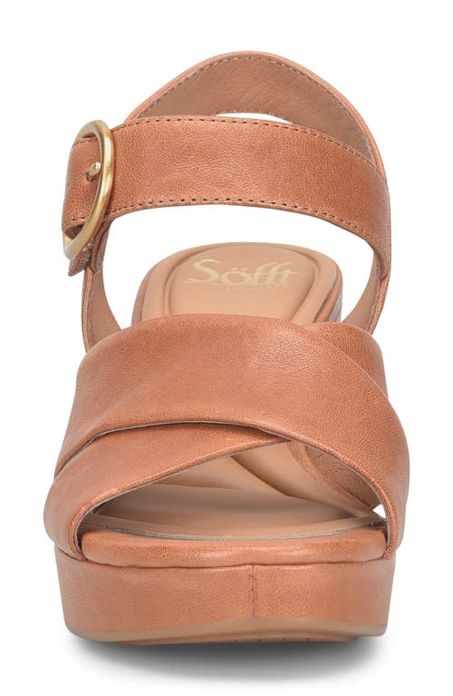 Söfft Lizzie Ankle Strap Platform Sandal In Brown