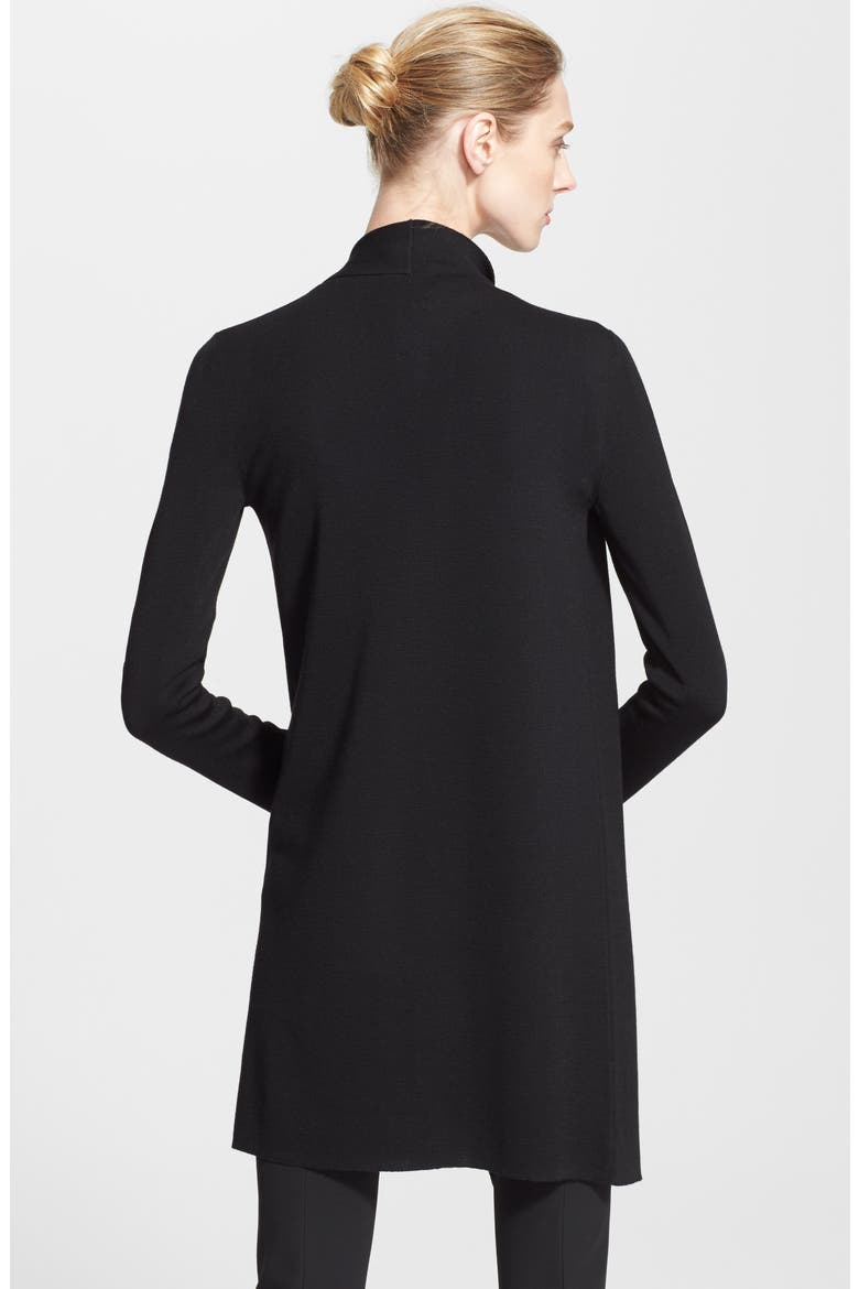 Draped Wool Cardigan, Alternate, color, BLACK