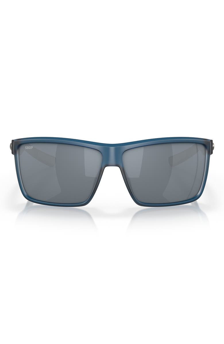 Costa Del Mar Rinconcito 60mm Polarized Rectangular Sunglasses, Main, color, Atlantic Blue / Gray