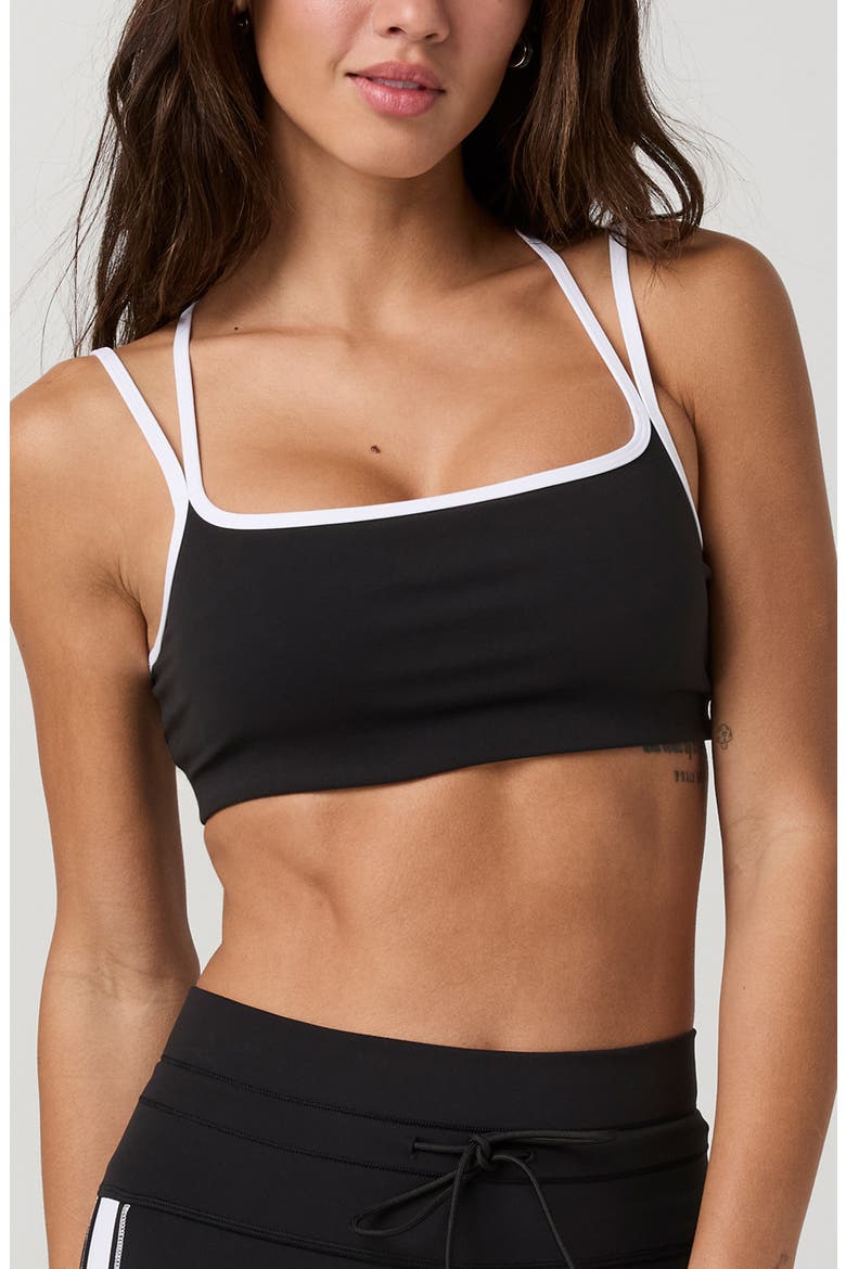 Daily Layered Square Neck Sports Bra, Main, color, BLACK