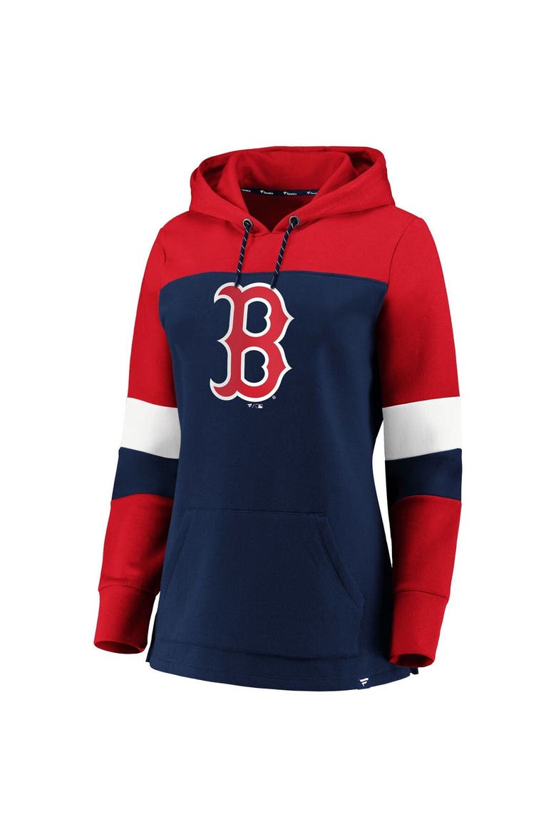 Women's Navy Boston Red Sox Plus Size Colorblock Pullover Hoodie, Alternate, color, Navy