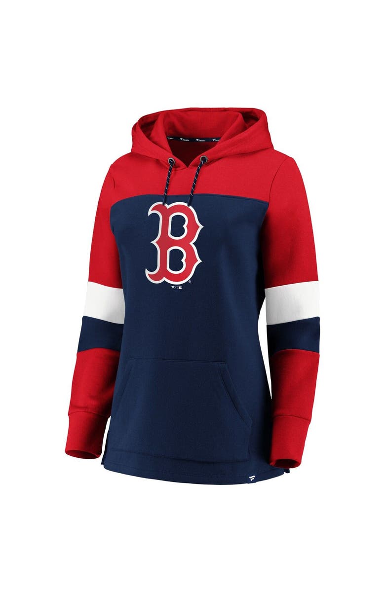 PROFILE Women's Navy Boston Red Sox Plus Size Colorblock Pullover Hoodie, Alternate, color, Navy