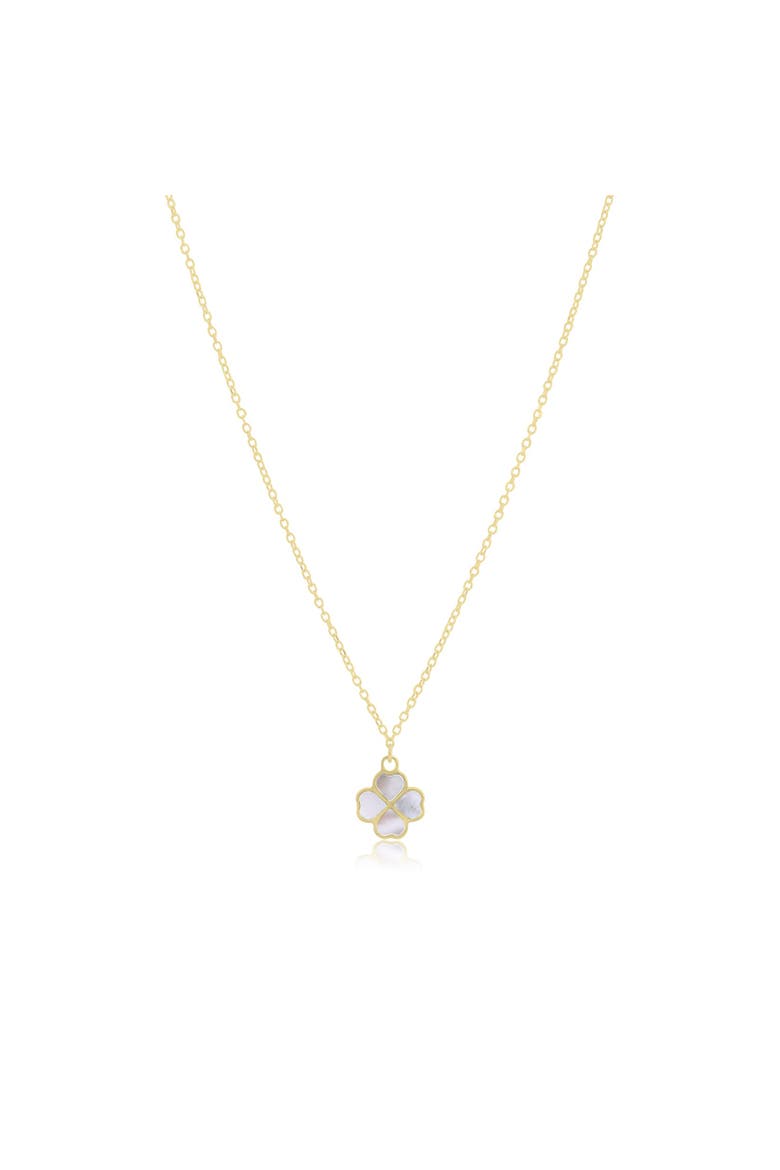 Mother of Pearl Lucky Clover Necklace, Main, color, Mother of Pearl