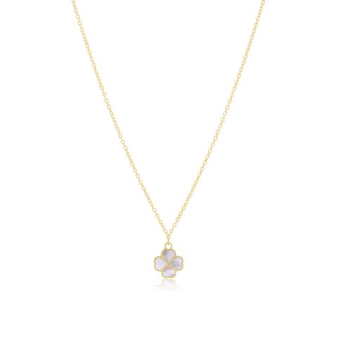 Mother of Pearl Lucky Clover Necklace