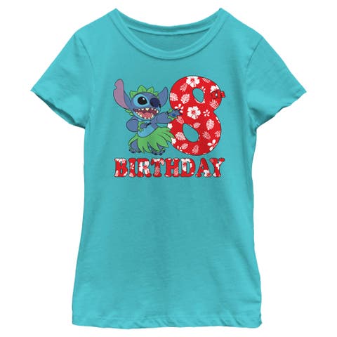 Girl's Lilo & Stitch 8th Birthday Hula Dance  Graphic T-Shirt