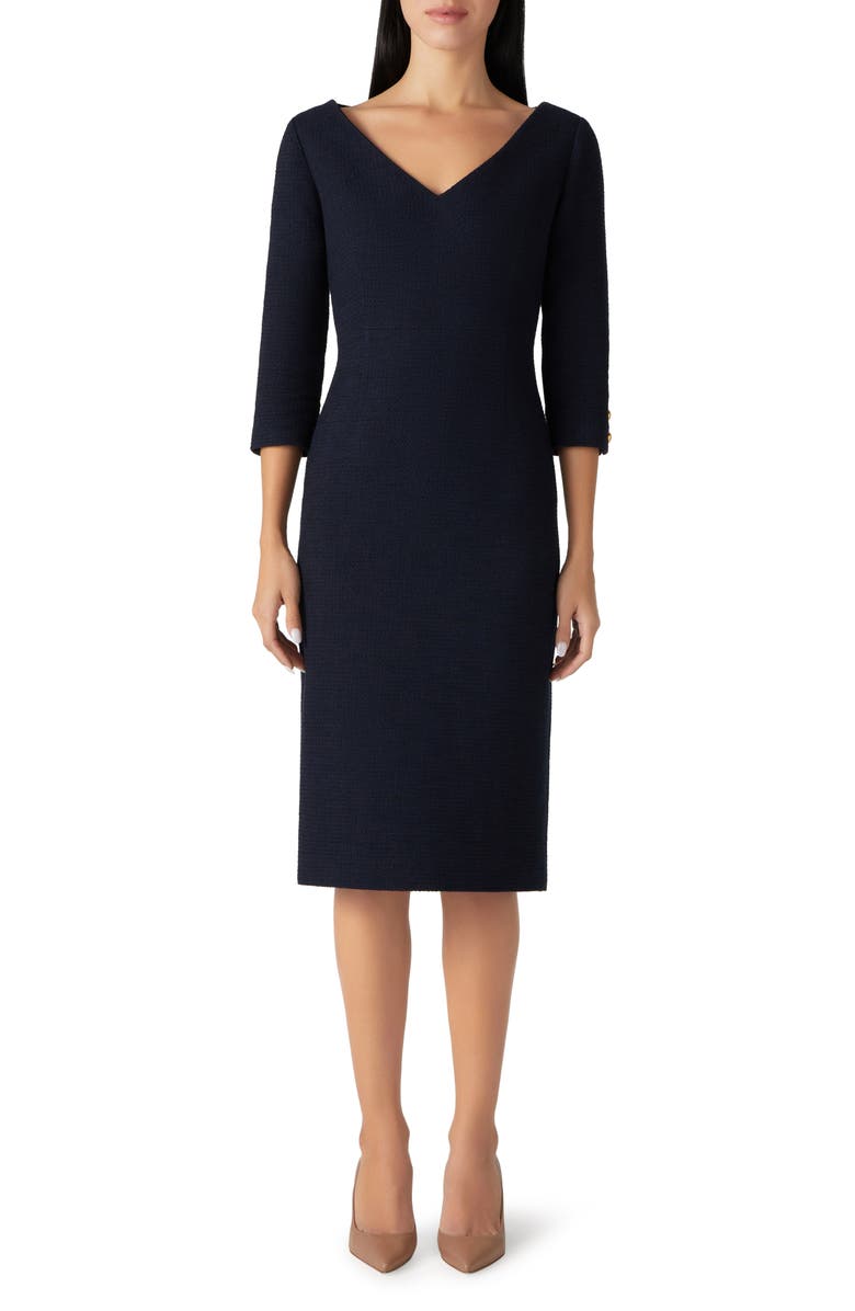 ST. JOHN Mouliné Tweed Knit Sheath Dress, Main, color, 