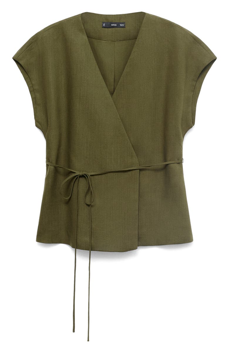 Wrap Top, Alternate, color, KHAKI GREEN